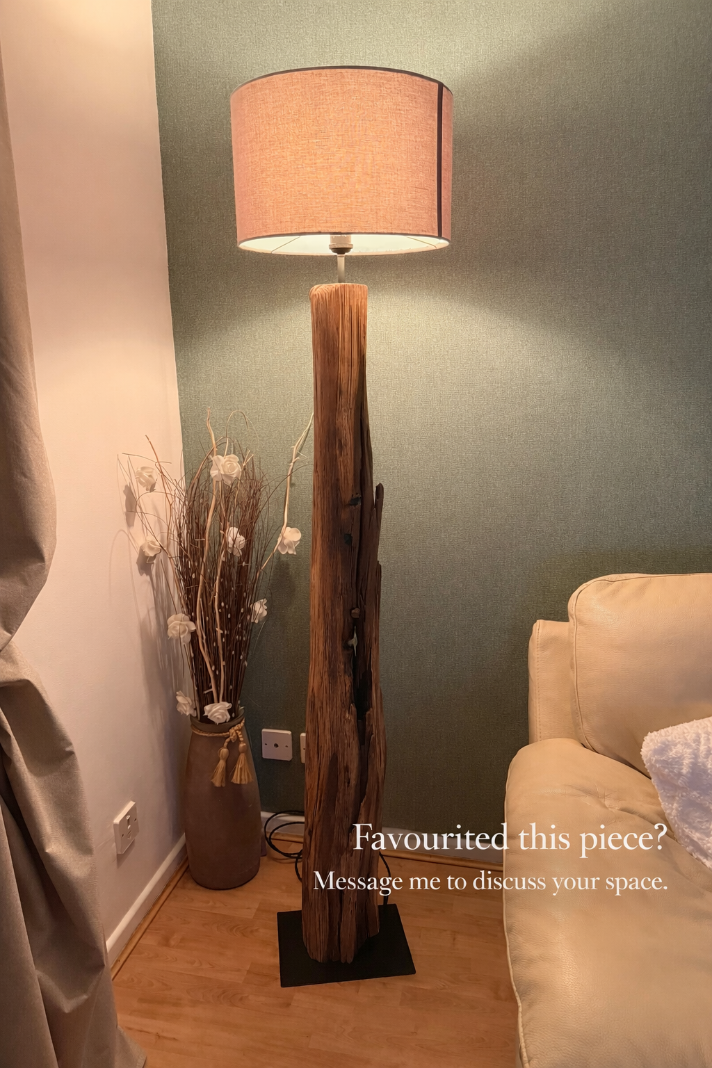Handmade Reclaimed Wood Floor Lamp | One-of-a-Kind Sleeper Lamp | Rustic & Sculptural Standing Light