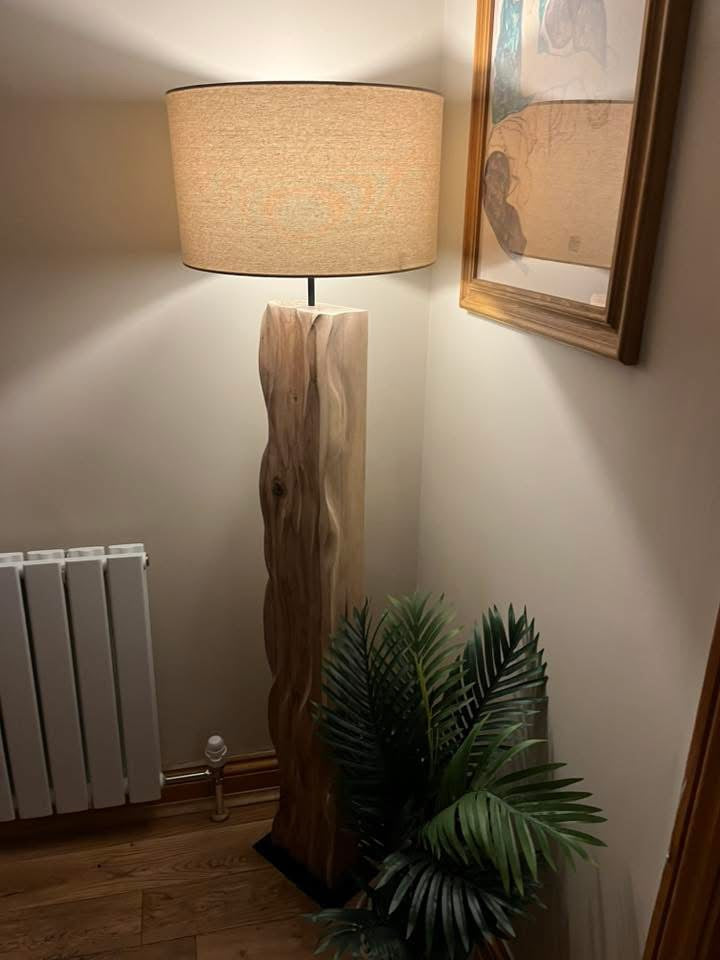 Handmade Reclaimed Wood Floor Lamp | One-of-a-Kind Sleeper Lamp | Rustic & Sculptural Standing Light