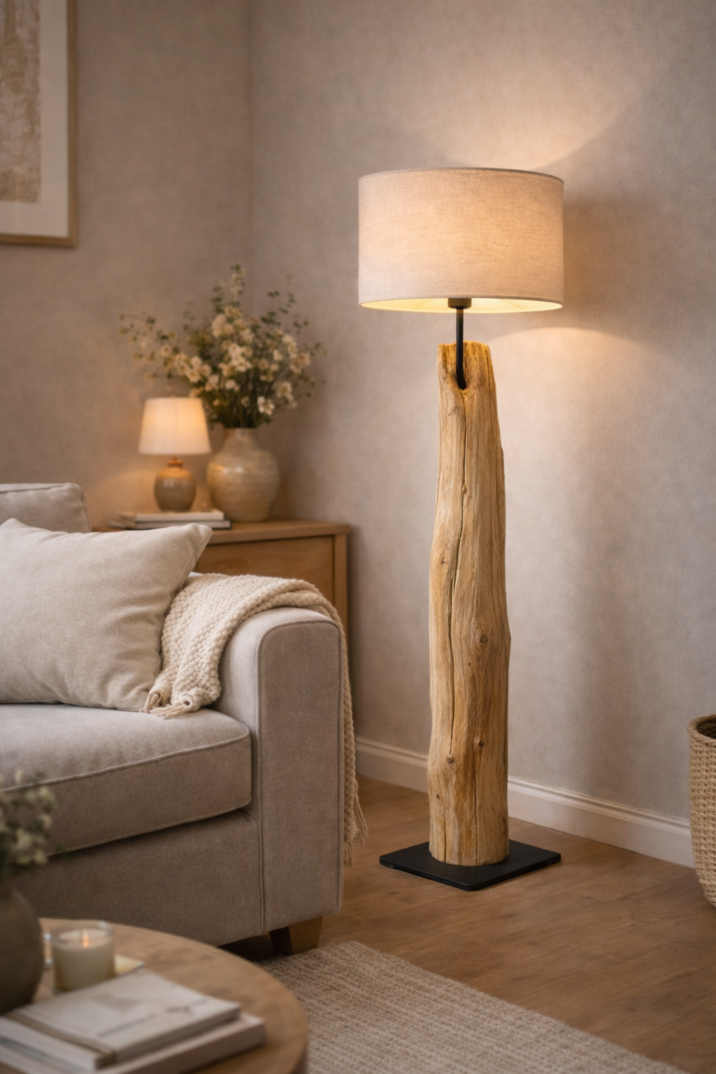 Handmade Reclaimed Wood Floor Lamp | One-of-a-Kind Sleeper Lamp | Rustic & Sculptural Standing Light