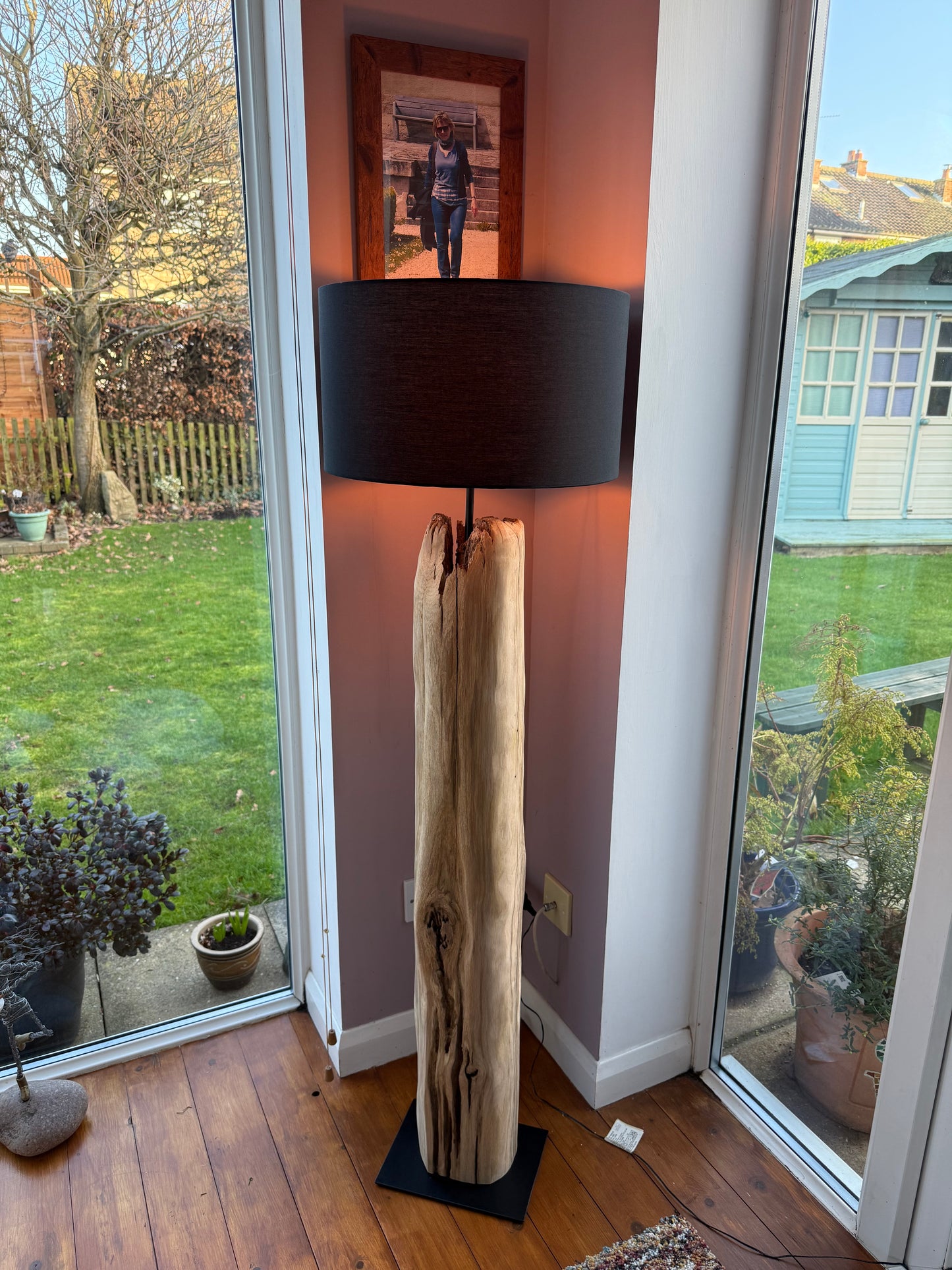 Handmade Reclaimed Wood Floor Lamp | One-of-a-Kind Sleeper Lamp | Rustic & Sculptural Standing Light