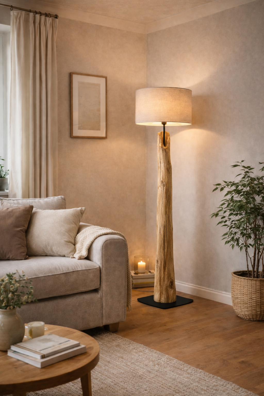 Handmade Reclaimed Wood Floor Lamp | One-of-a-Kind Sleeper Lamp | Rustic & Sculptural Standing Light