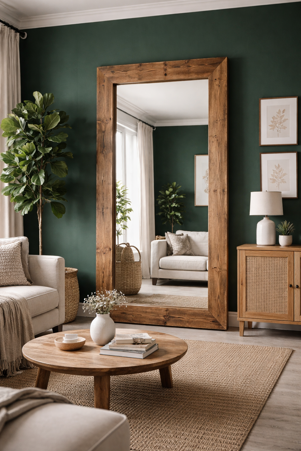 Handmade Reclaimed Timber Statement Mirror, Rustic Farmhouse Wall Mirror, UK Made