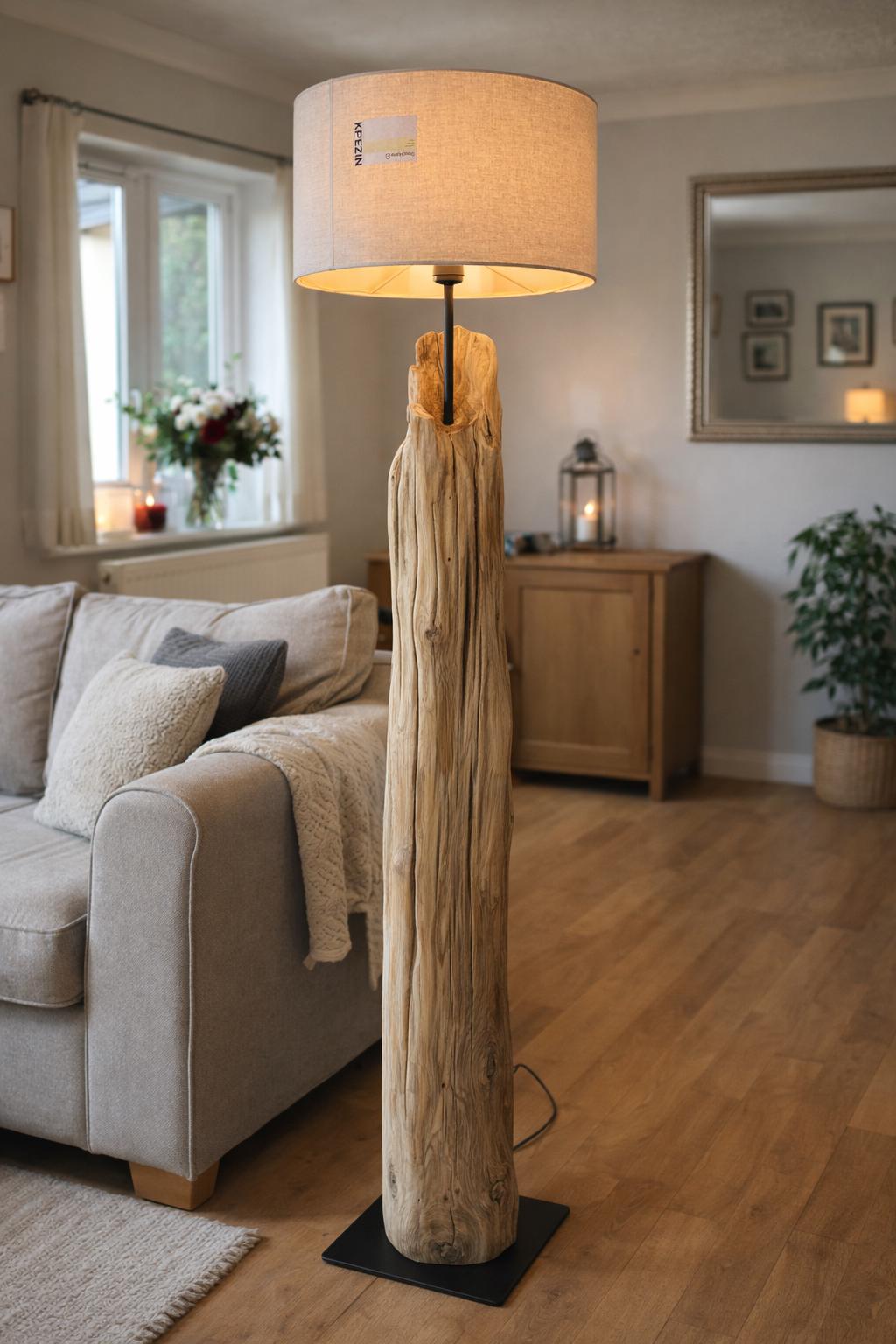 Handmade Reclaimed Wood Floor Lamp | One-of-a-Kind Sleeper Lamp | Rustic & Sculptural Standing Light