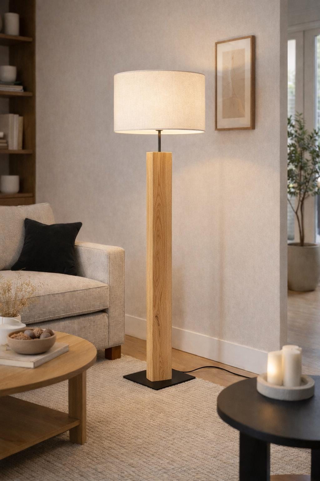 Handmade modern Reclaimed Wood Floor Lamp | One-of-a-Kind modern contemporary light