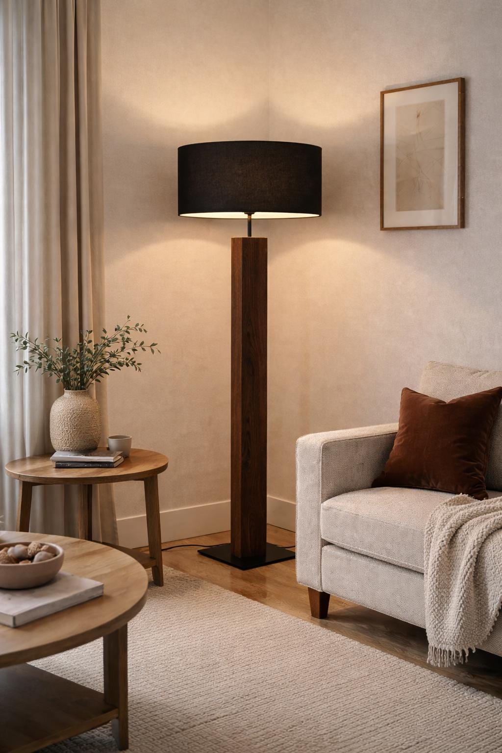 Handmade modern Reclaimed Wood Floor Lamp | One-of-a-Kind modern contemporary light